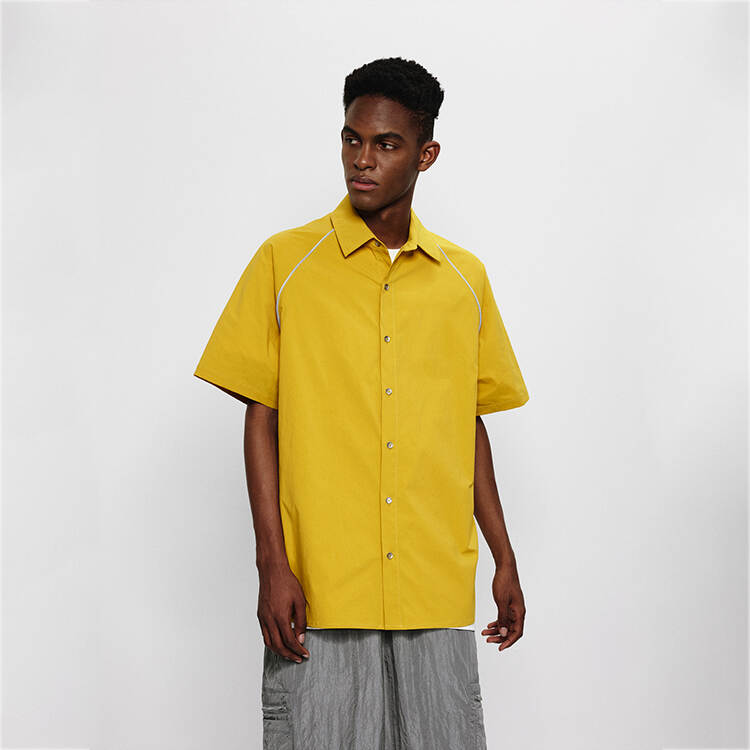 Boxy Short Sleeve Button Up Shirt Men