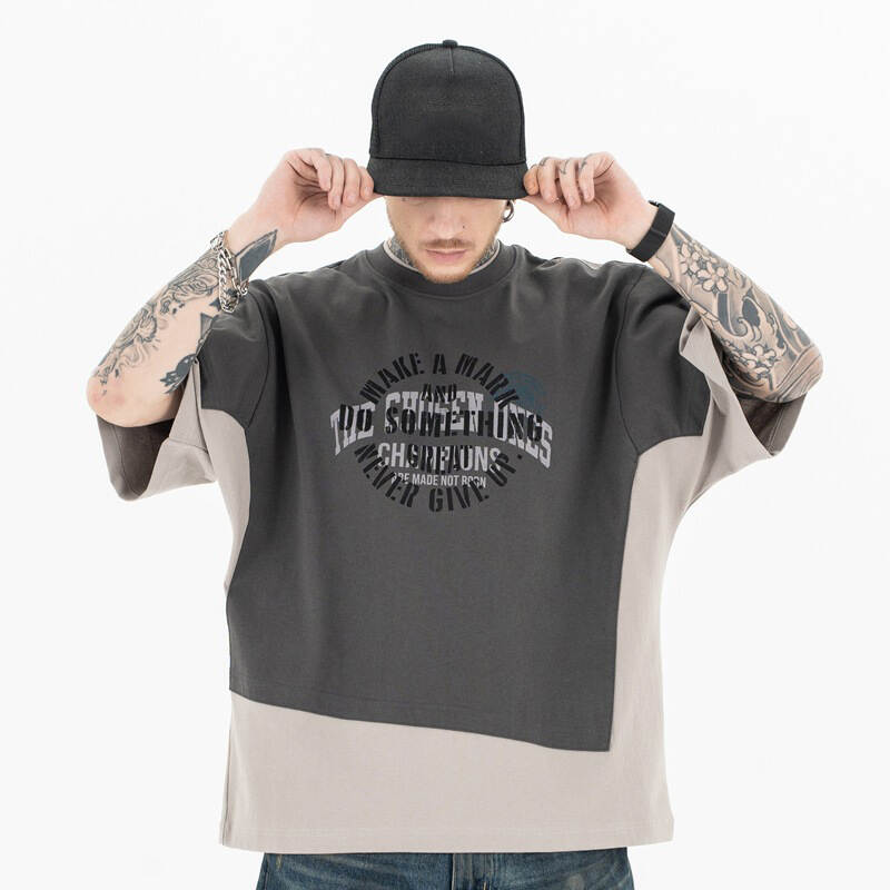 Boxy Pullover Fake Two Pieces T Shirt