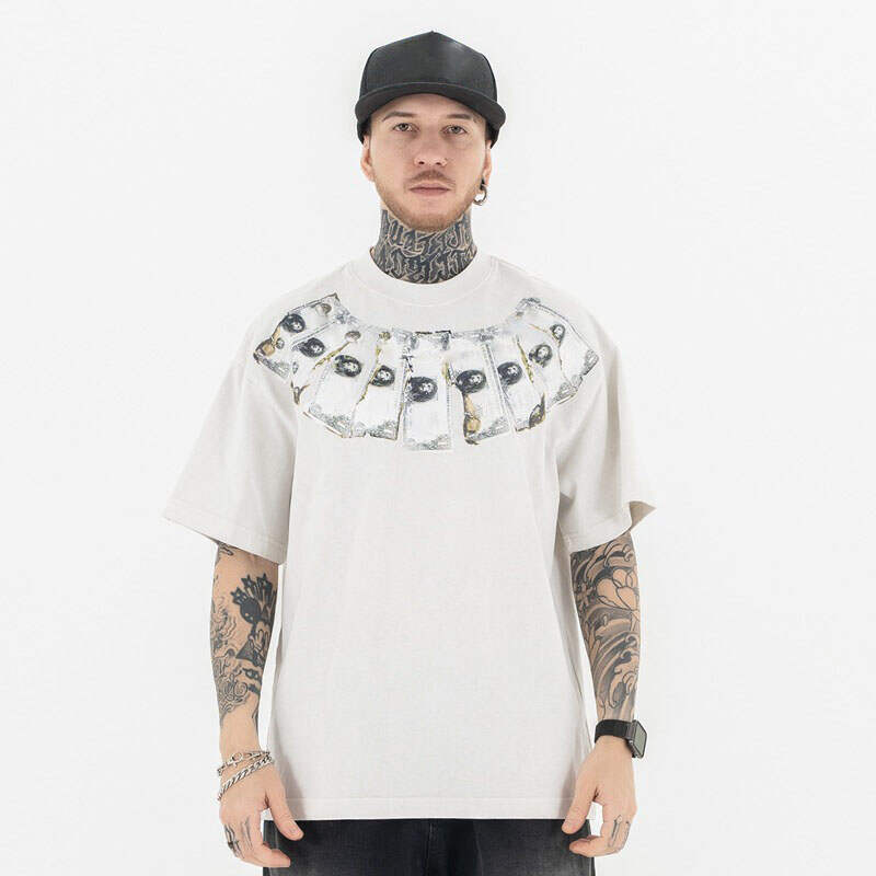 T Shirt With Digital Printing Around The Neck