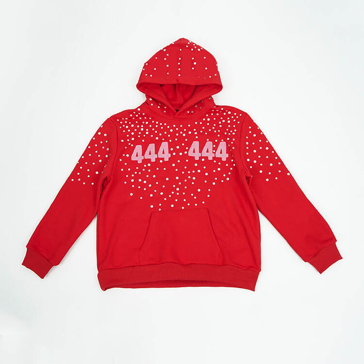 500gsm Full Rhinestone Chenille Patch Embroidery Unisex Hoodie