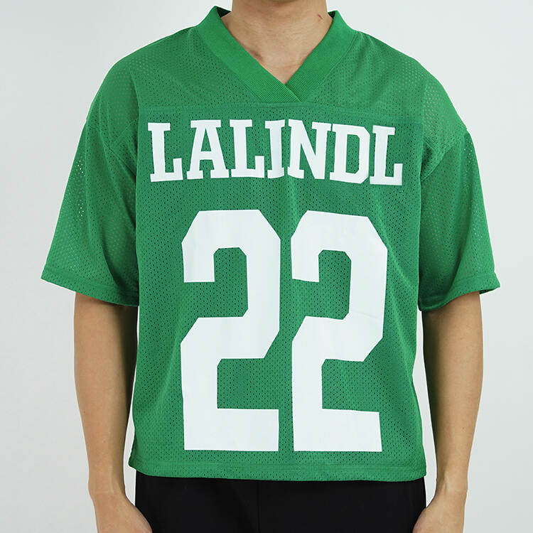 Printing Double Layer V Neck Mesh Jersey Soccer T-shirt