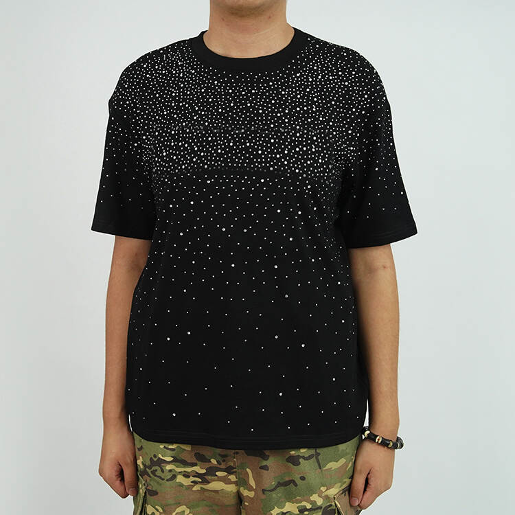 Oversized Heavy Weight 300gsm Rhinestone Men T-shirt