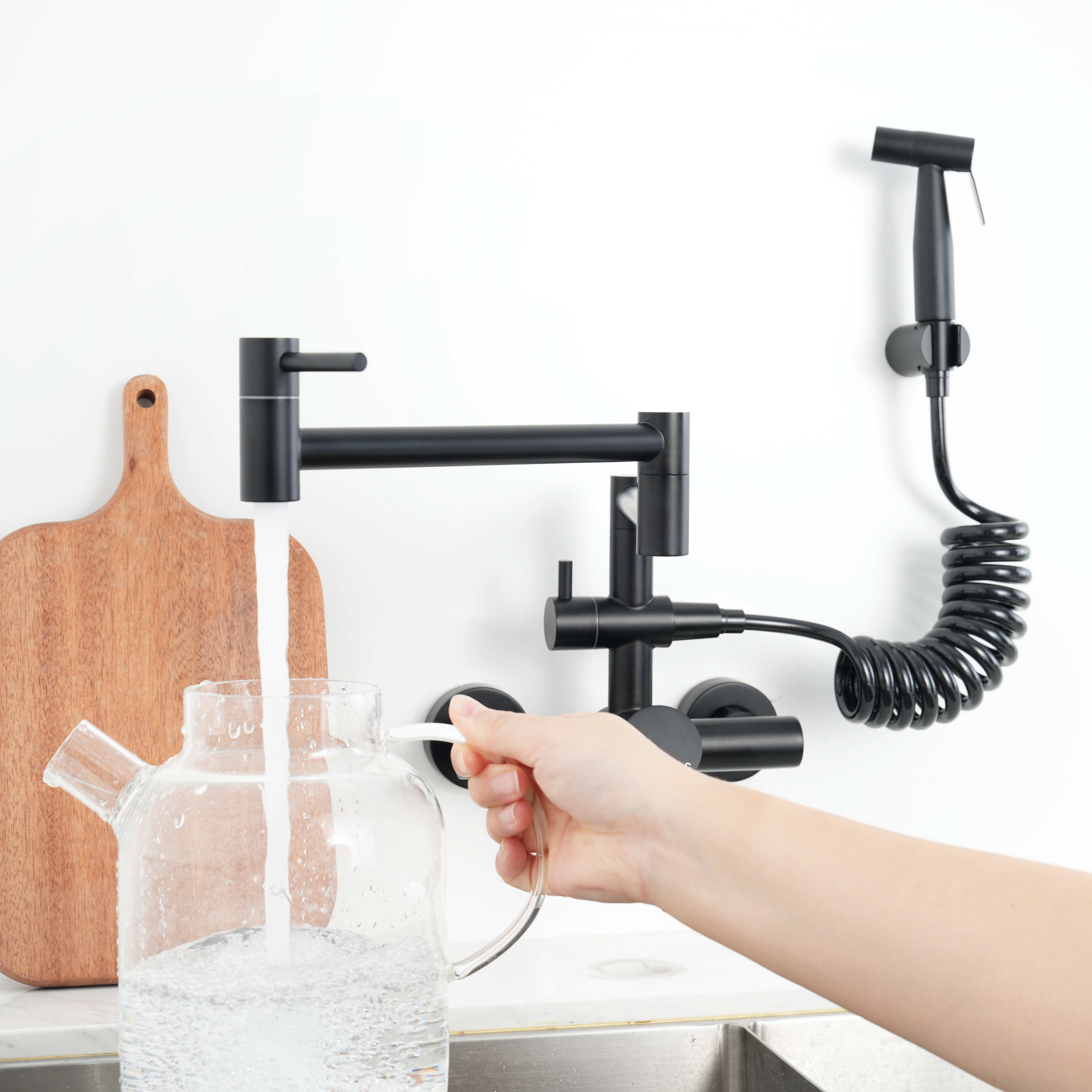 Black Pull-Out Sprayer Faucet,Modern Kitchen Faucet,Wholesale Kitchen Faucet,Sento Kitchen Faucet,Luxury Kitchen Faucet,Stainless Steel Shattaf Faucet