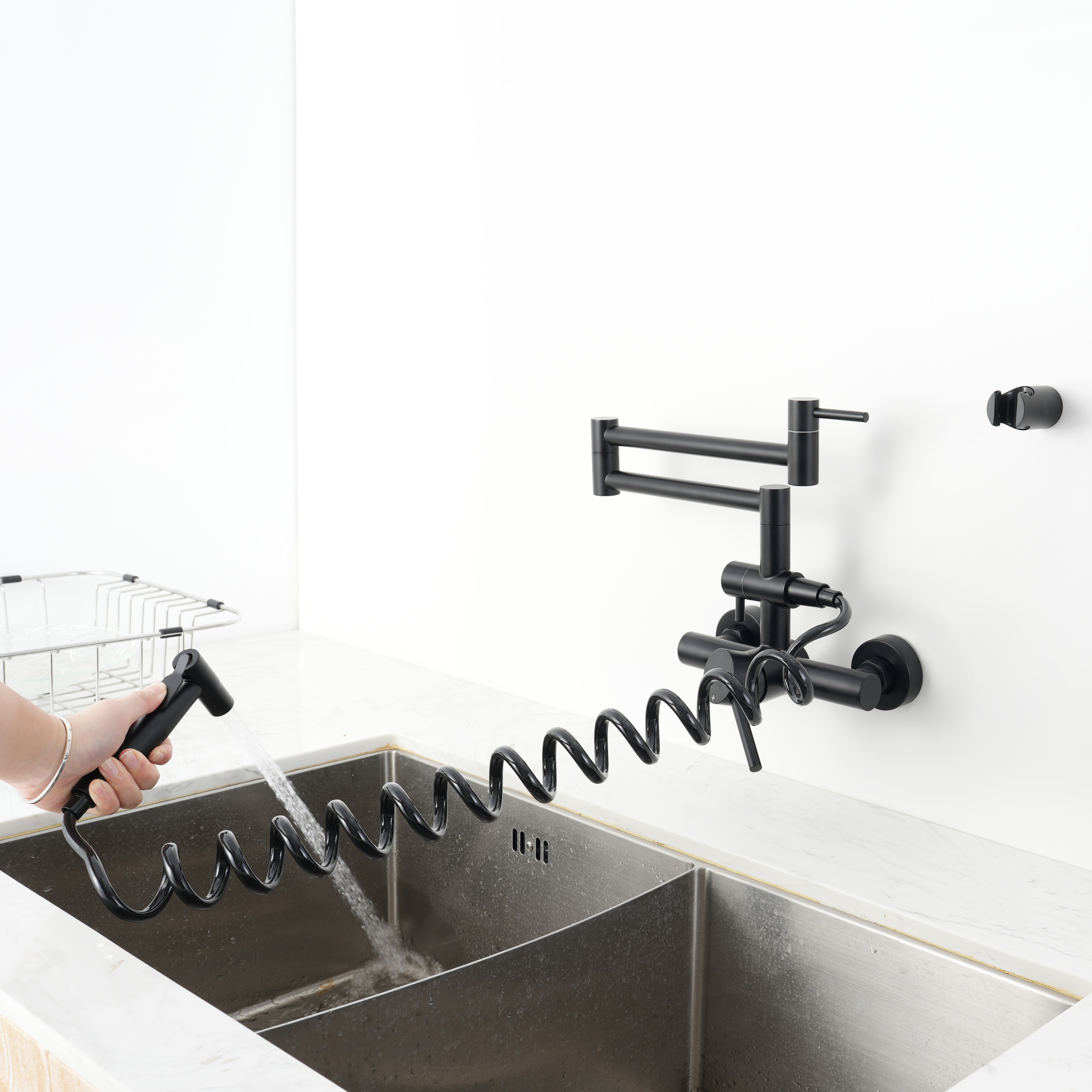 Black Pull-Out Sprayer Faucet,Modern Kitchen Faucet,Wholesale Kitchen Faucet,Sento Kitchen Faucet,Luxury Kitchen Faucet,Stainless Steel Shattaf Faucet