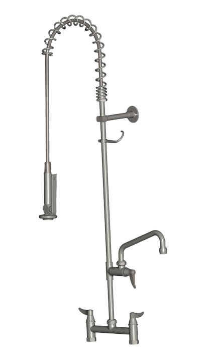 Wall Mount Commercial industrial style kitchen taps With 12 Add-On Riser Spout