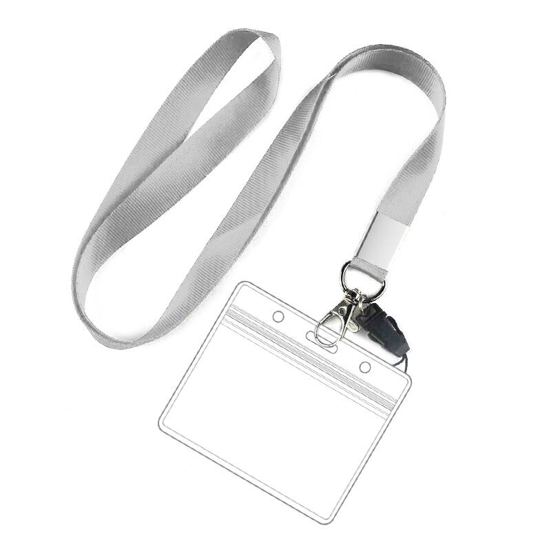 Trading Badge ID Card Holder Logo Keychain Lanyard With Card Holder Neck Strap Clear PVC Transparent Plastic ID Card Holder