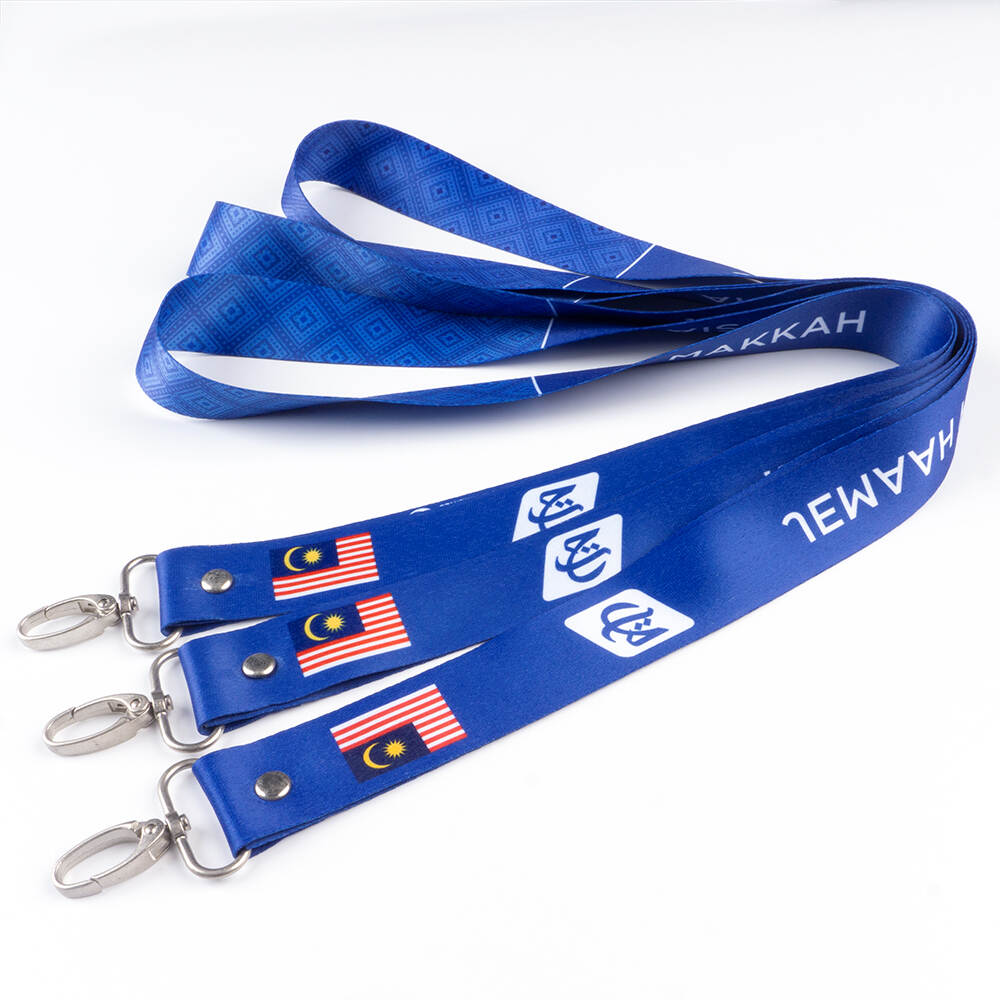 Polyester Lanyards Custom Logo Polyester Neck Straps thermal transfer Promotional Lanyard with safety buckle