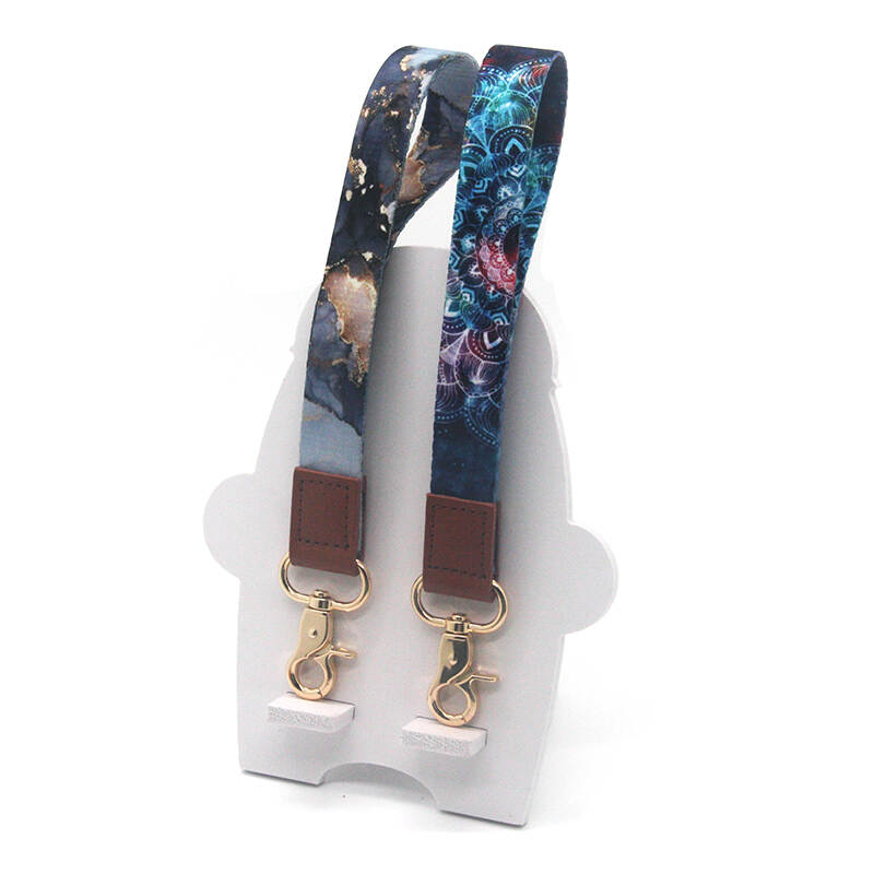 High Quality key lanyard Sublimation Print Custom Pu Leather Lanyard Keychain With Logo