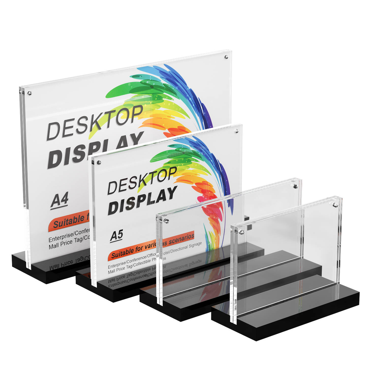 Acrylic desktop display stand T-shaped strong magnetic display board horizontal and vertical total of eight specifications.