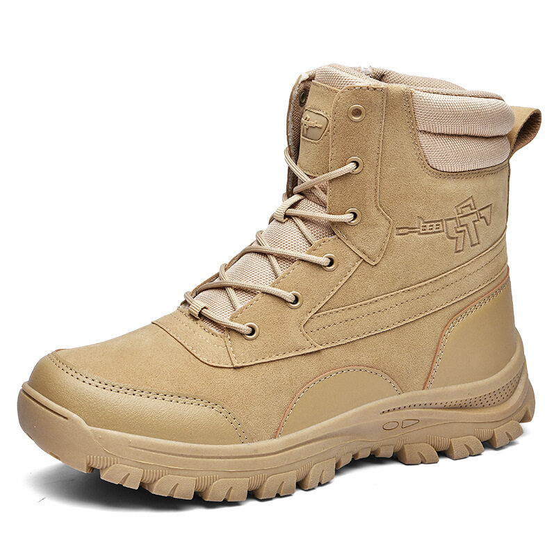 Men's outdoor high-top hiking boots, wear-resistant combat boots, off-road desert large Martin boots