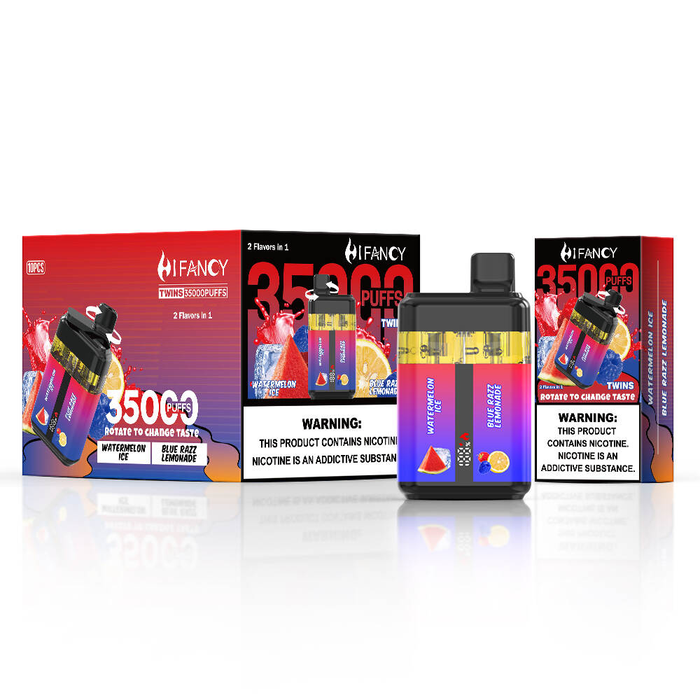 HIFANCY TWINS 35K, dual flavor vape, 35000 puff vape, large puff disposable, wholesale HIFANCY vape