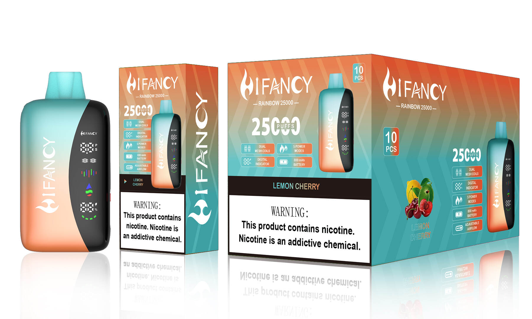 Hifancy Rainbow 25000, kertakäyttöinen vape-kynä, tukkumyynnin e-savuke, ladattava vape, hedelmäinen maku vape