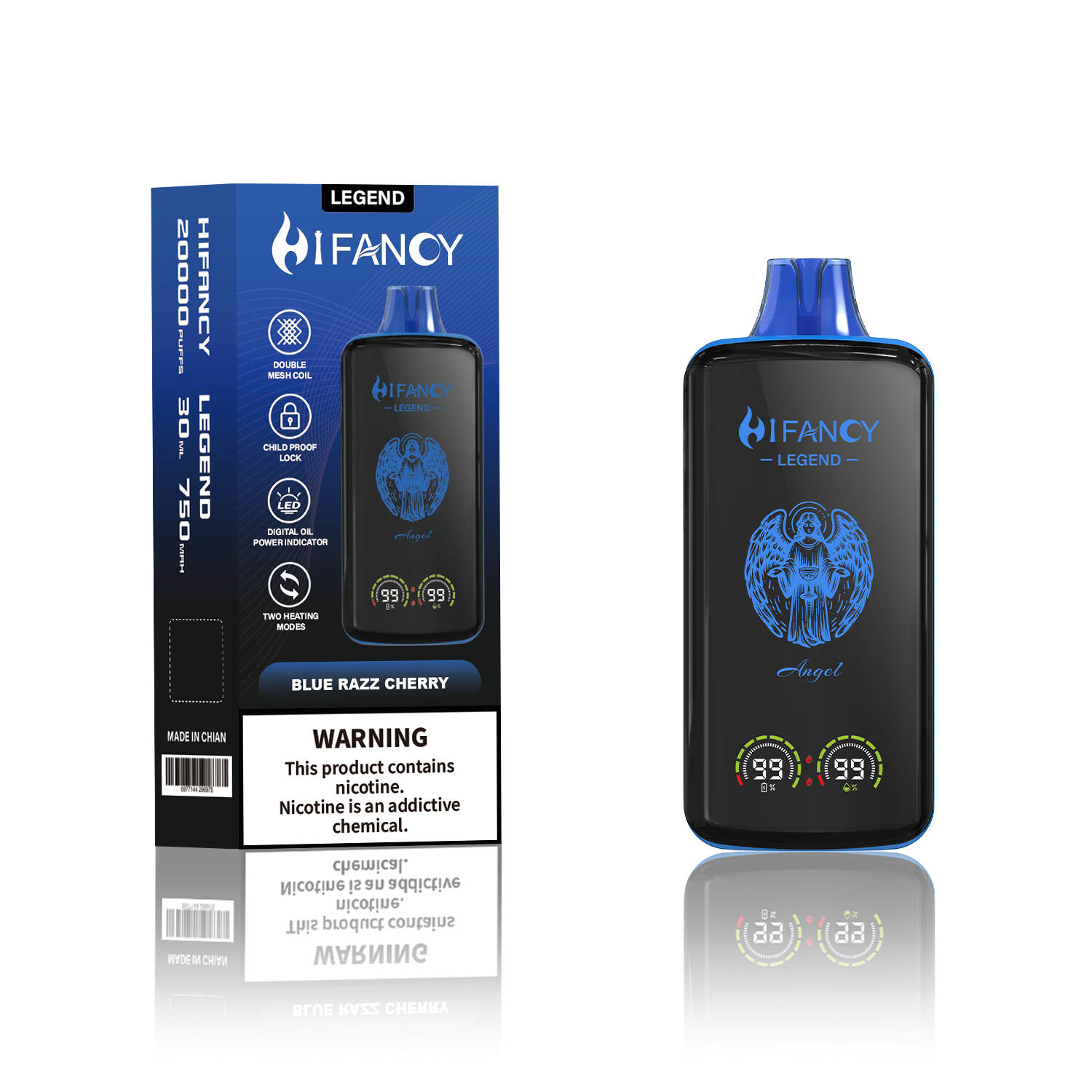 Hifancy Legend 20k, 20000 Puff -kertakäyttöinen vape, ladattava vape -laite, pitkäkestoinen vape, hifancy vape tukkumyynti