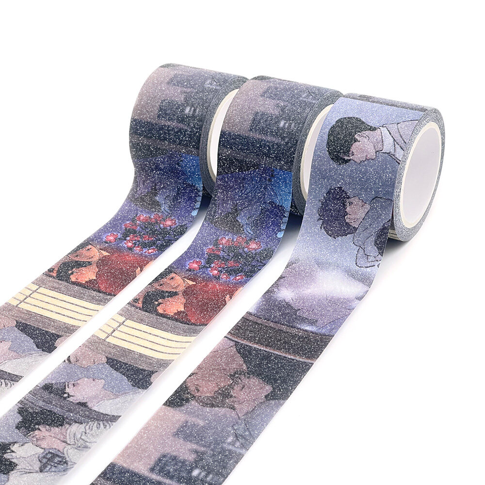 Kawaii Christmas Grid Line Skinny Washi Tape Glitter Custom Printed Washi  Tape Rolls, Custom Printed Washi Tape, Glitter Washi Tape, Adhesive Paper  Film - Buy China Wholesale Washi Tape Rolls $0.09