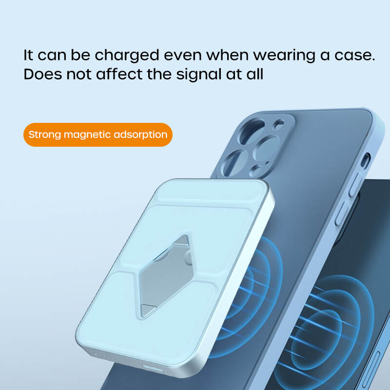Multifunctional Power Bank 15W Fast Charging 5000mAh Battery Capacity Portable Charger Mini Stand Magnetic Wireless Charging Wireless Power Bank Travel Charging Solution Efficient Charging Device Smart Charging Accessory