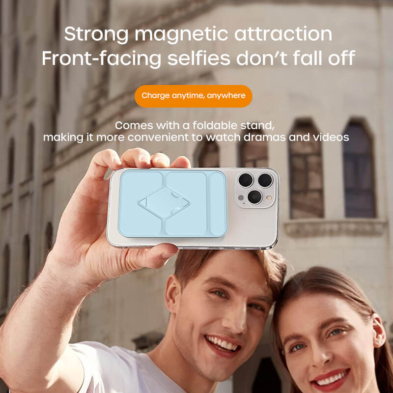 Multifunctional Power Bank 15W Fast Charging 5000mAh Battery Capacity Portable Charger Mini Stand Magnetic Wireless Charging Wireless Power Bank Travel Charging Solution Efficient Charging Device Smart Charging Accessory