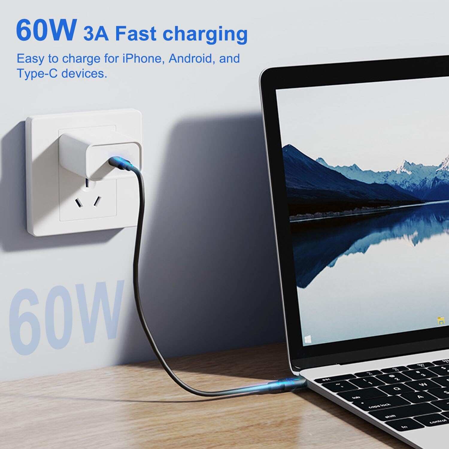 Multi-USB 60W Charger  5-in-1 Charging Adapter  Micro USB Cable  USB C Adapter  Cellphone Charging Cable  Multi-Port USB Charger  60W USB Adapter  Universal Charging Cable  USB C to Micro USB Adapter  Fast Charging Adapter