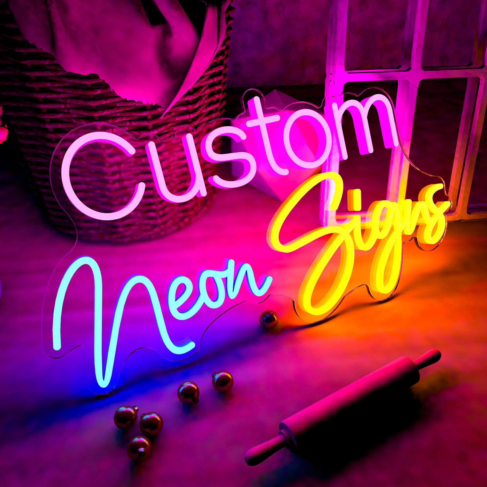 Neon light letters,Open Neon Sign,Cat logo neon sign