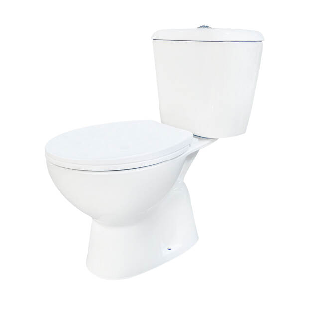 White Flushing Two Piece Toilet