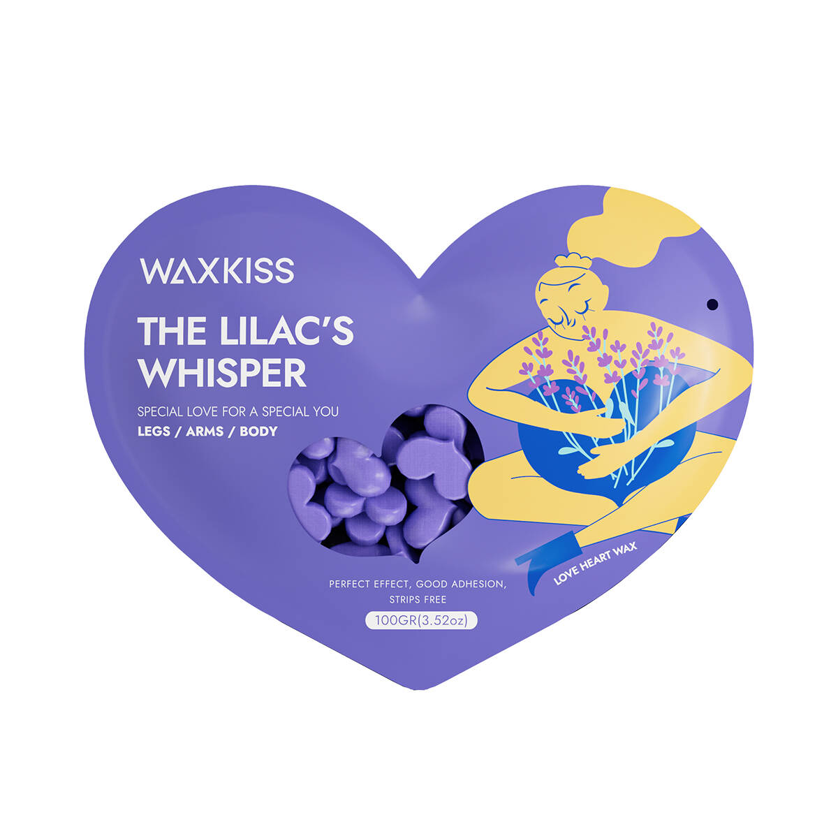 love heart wax, 100g wax beads, hair removal wax, decorative wax beads