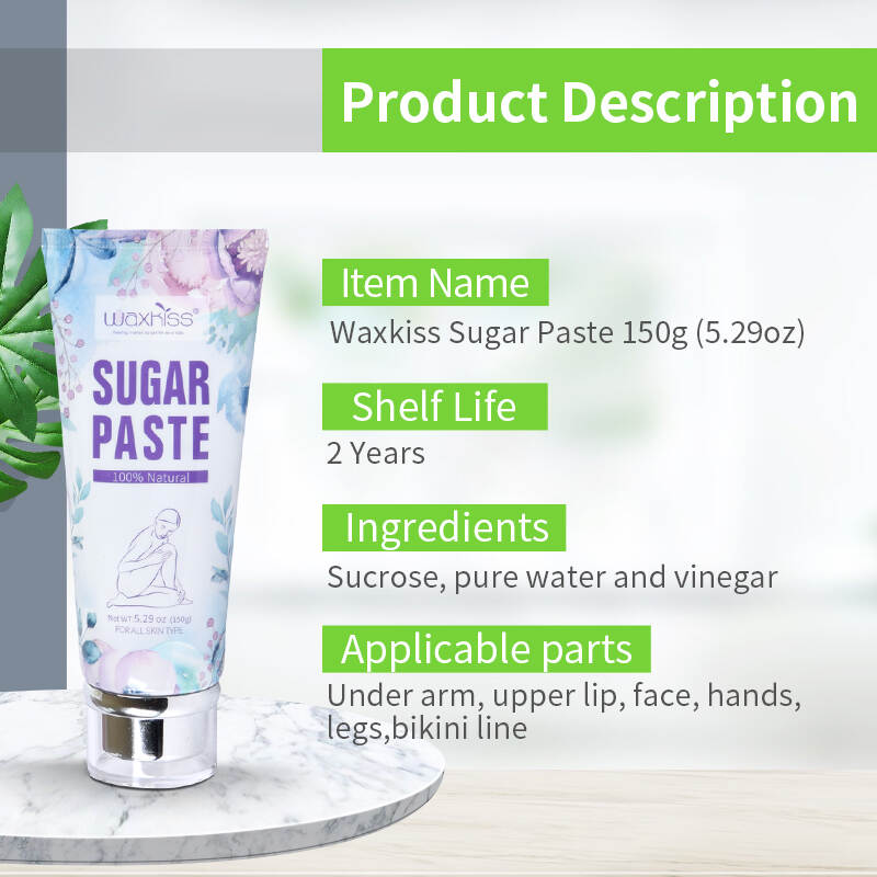 sugaring paste tube, 150g sugar paste kit, natural hair removal, waxing paste