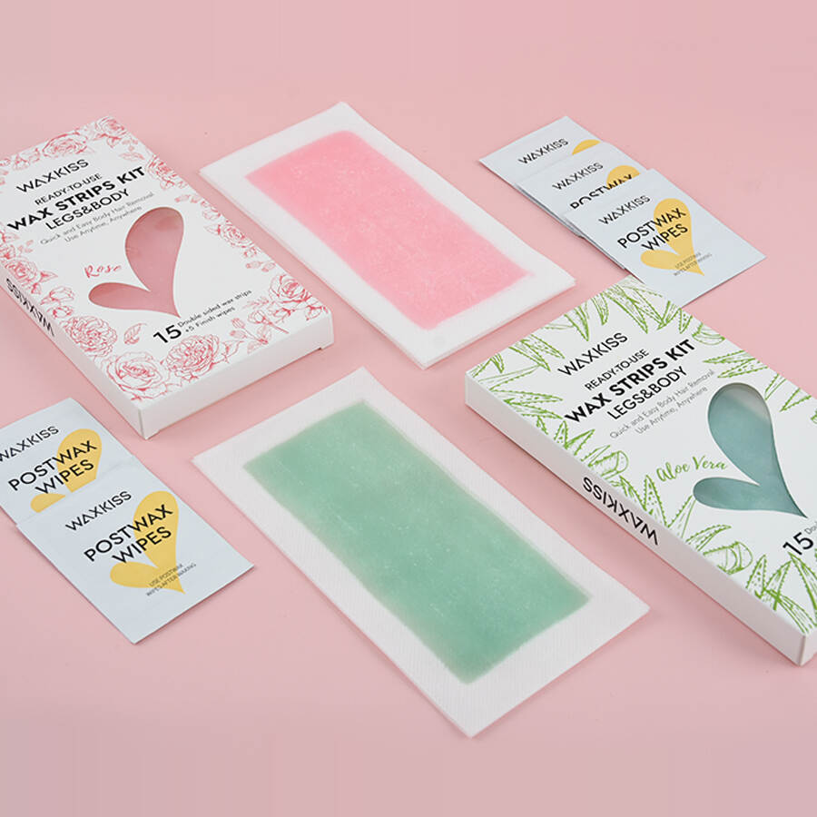 wax strips kit, ready to use wax strips, legs and body waxing, hair removal kit