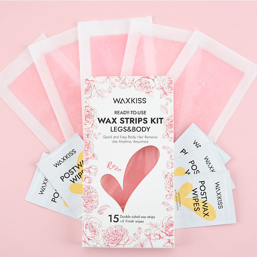 wax strips kit, ready to use wax strips, legs and body waxing, hair removal kit