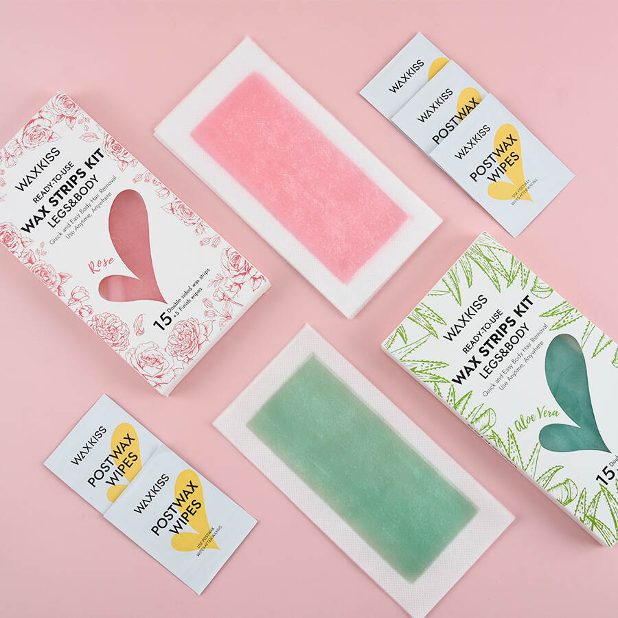wax strips kit, ready to use wax strips, legs and body waxing, hair removal kit