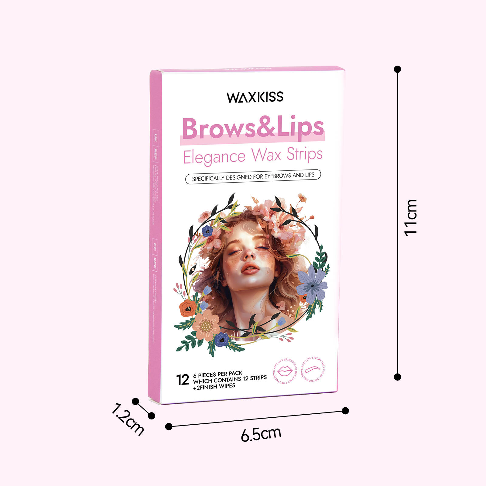 brows wax strips, lips wax strips, elegance wax strips, facial hair removal strips