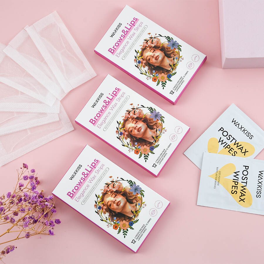 brows wax strips, lips wax strips, elegance wax strips, facial hair removal strips