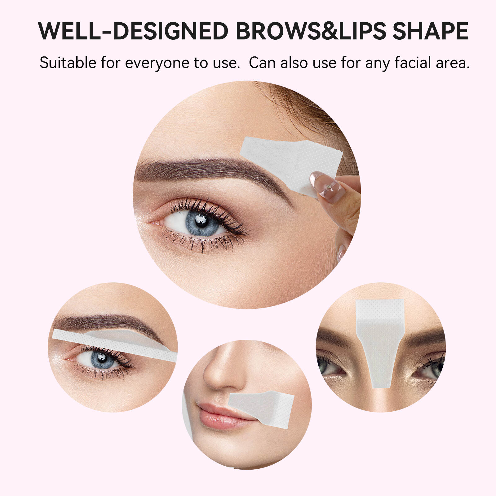 brows wax strips, lips wax strips, elegance wax strips, facial hair removal strips