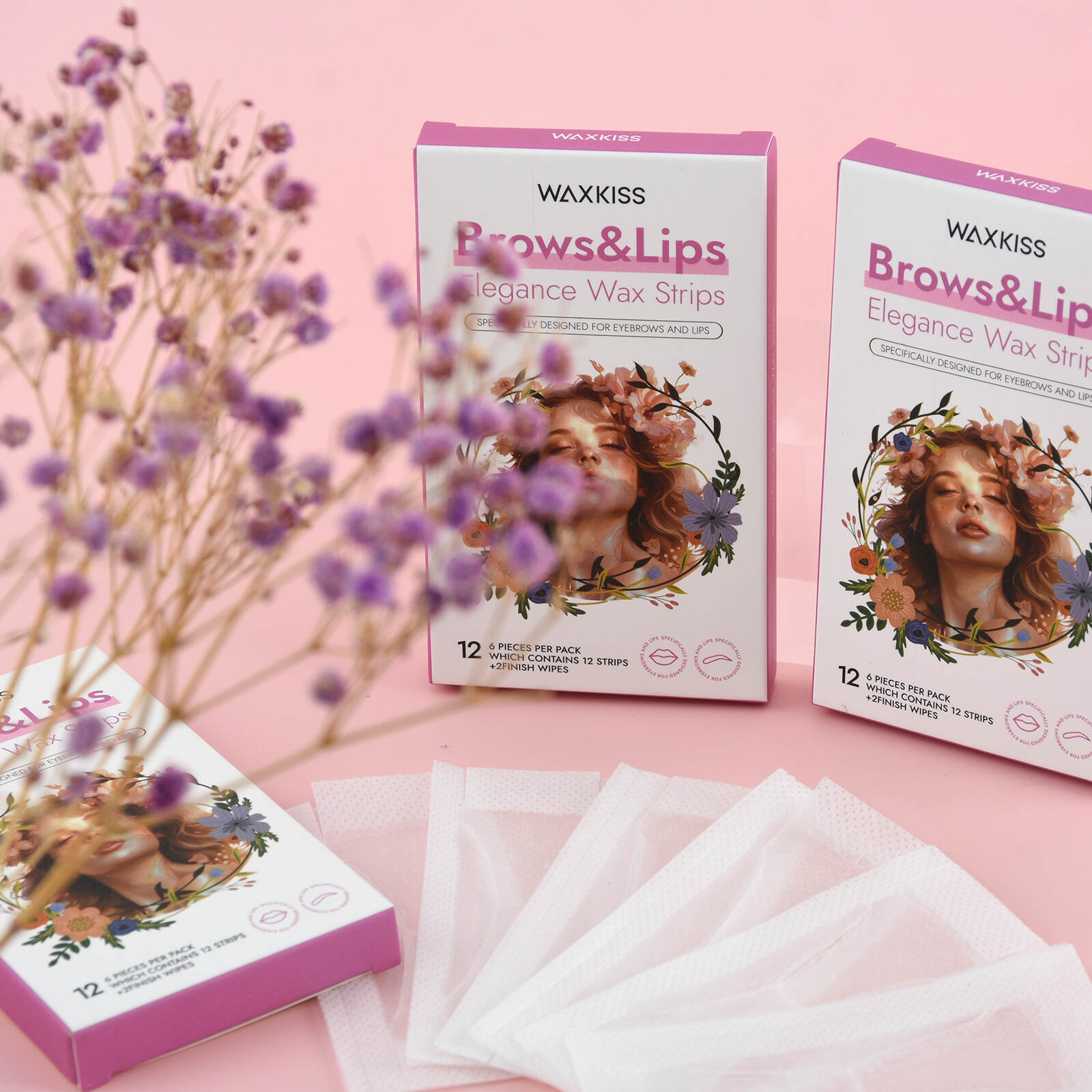 brows wax strips, lips wax strips, elegance wax strips, facial hair removal strips