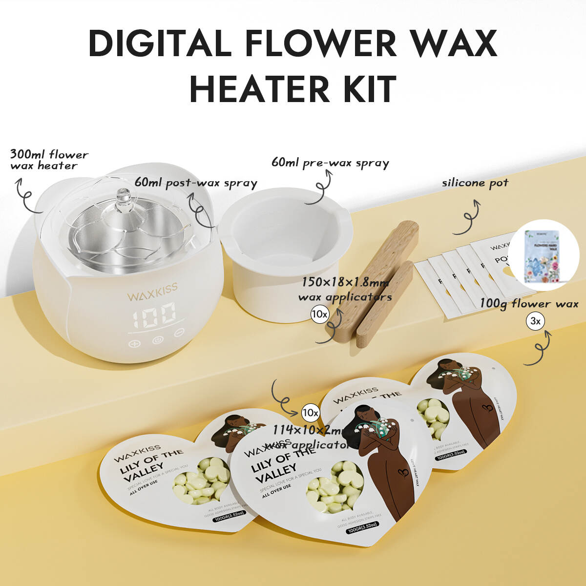 digital wax heater kit, flower wax heater, FHC-070822 wax melter, professional wax heater