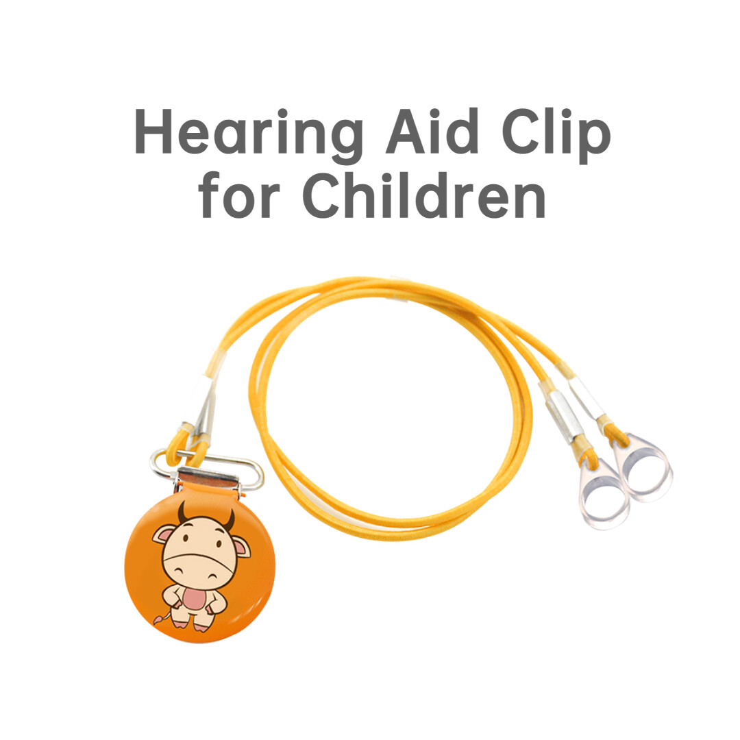 Kids Bilateral Lanyard BTE Hearing Aid Protector Holder Anti Lost Clip