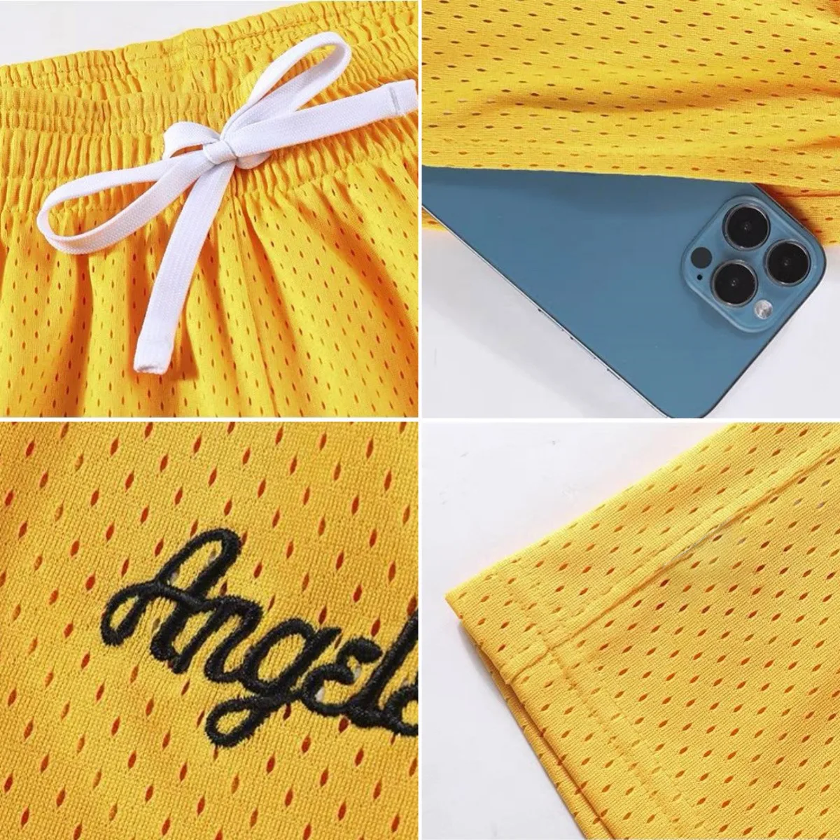 Summer Beach style Double Layer Mesh Shorts Zipper Pocket Polyester Sublimated Full Custom