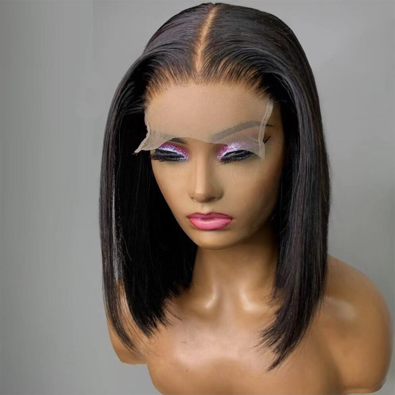 Wholesale Short Bob Wigs With Baby Hair Brazilian Hd Lace Front Wigs Ready To Ship Products 4x4 5x5 Lace Closure Human Hair Wig