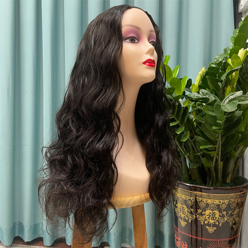 Fashion Wholesale Unprocessed 100% Brazilian Human Natural Raw Virgin Hair U-Part Wigs For Black Women Vendors