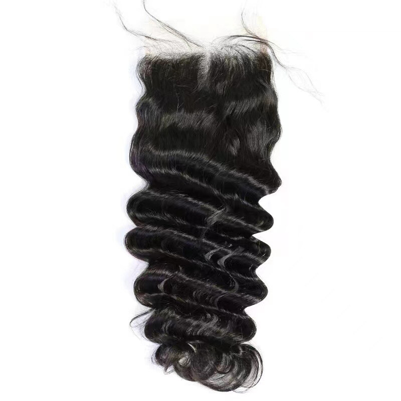 Free Sample Cuticle Aligned 2x4 2x6 4x4 6x6 7x7 Human Hair Lace Closure, Unprocessed 100% Peruvian Human Hair With Lace Closure