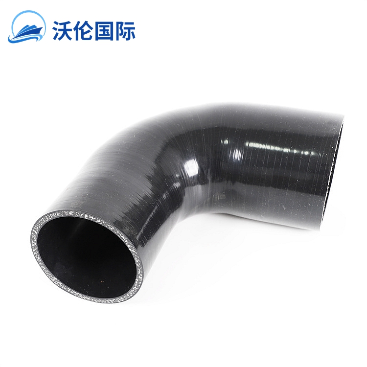 Black 4 inch-3.5 inch 90 Degree coolant Silicone hose Reducer 102mm to 89mm