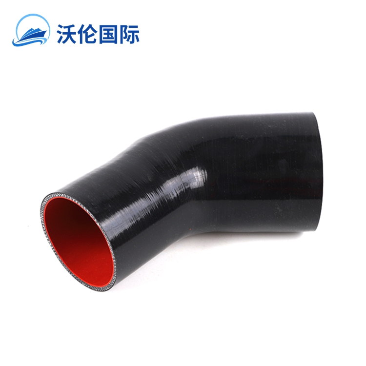 Black Red 63mm to 76mm 45 Degree Silicone reducing hose pipe 2.5 inch to 3 inch for automotive