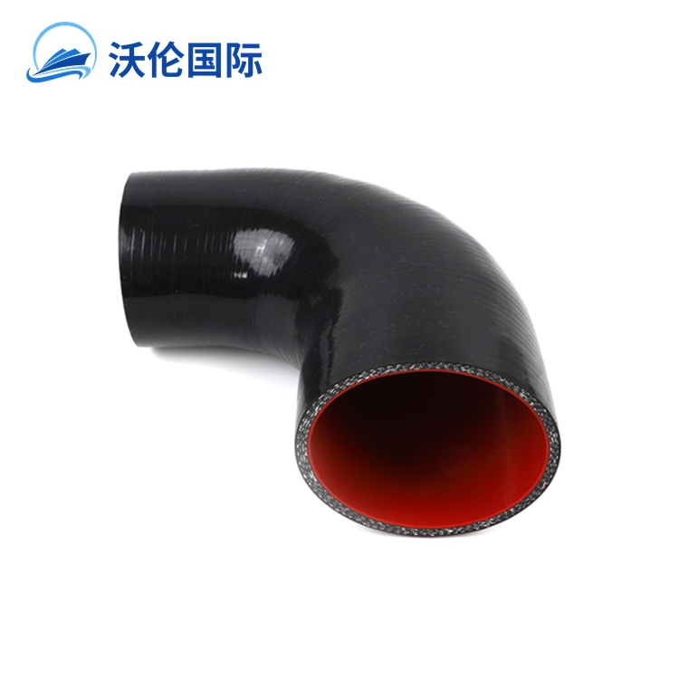 Wolun Black & Red 70mm high temperature resistant Silicone rubber hose pipe tube 90 degree