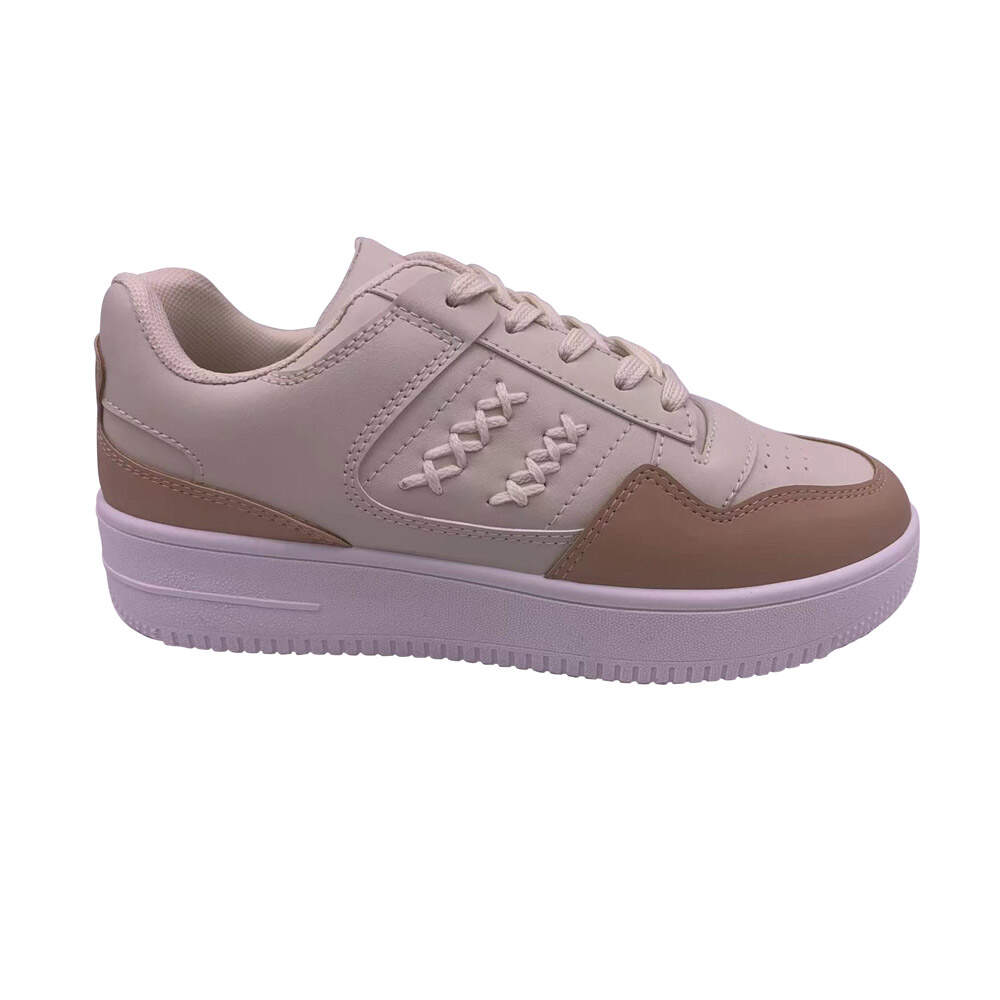 Wholesale fashion walking style casual shoes women flat white shoes for women