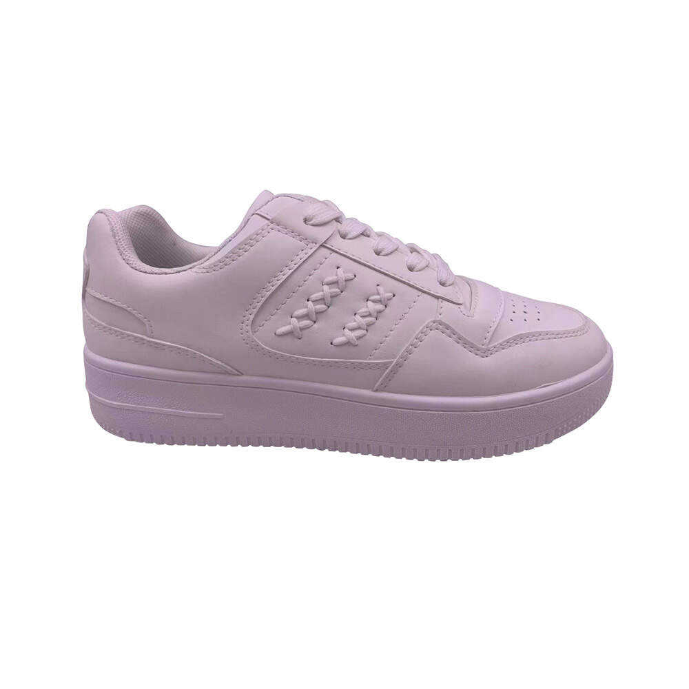 Wholesale fashion walking style casual shoes women flat white shoes for women
