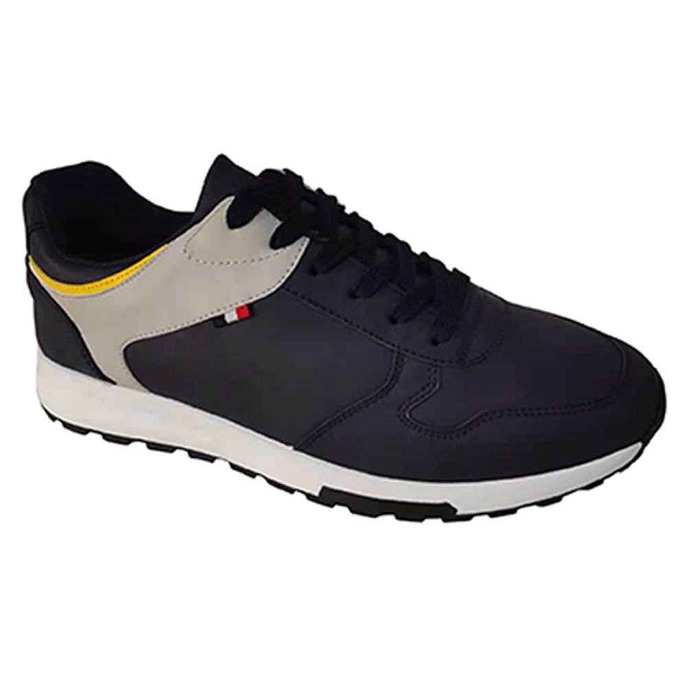 Breathable light weight fashion OEM new style men casual sport running shoes black colour