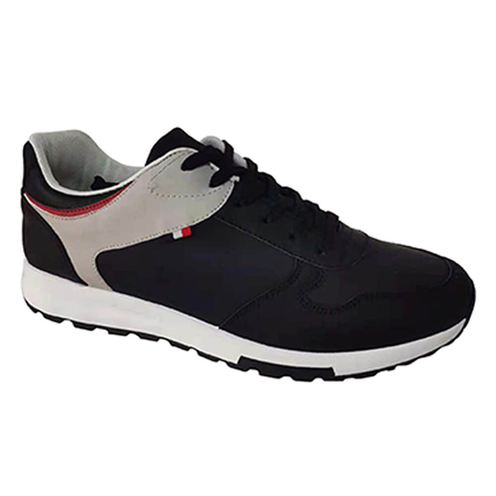 Breathable light weight fashion OEM new style men casual sport running shoes black colour