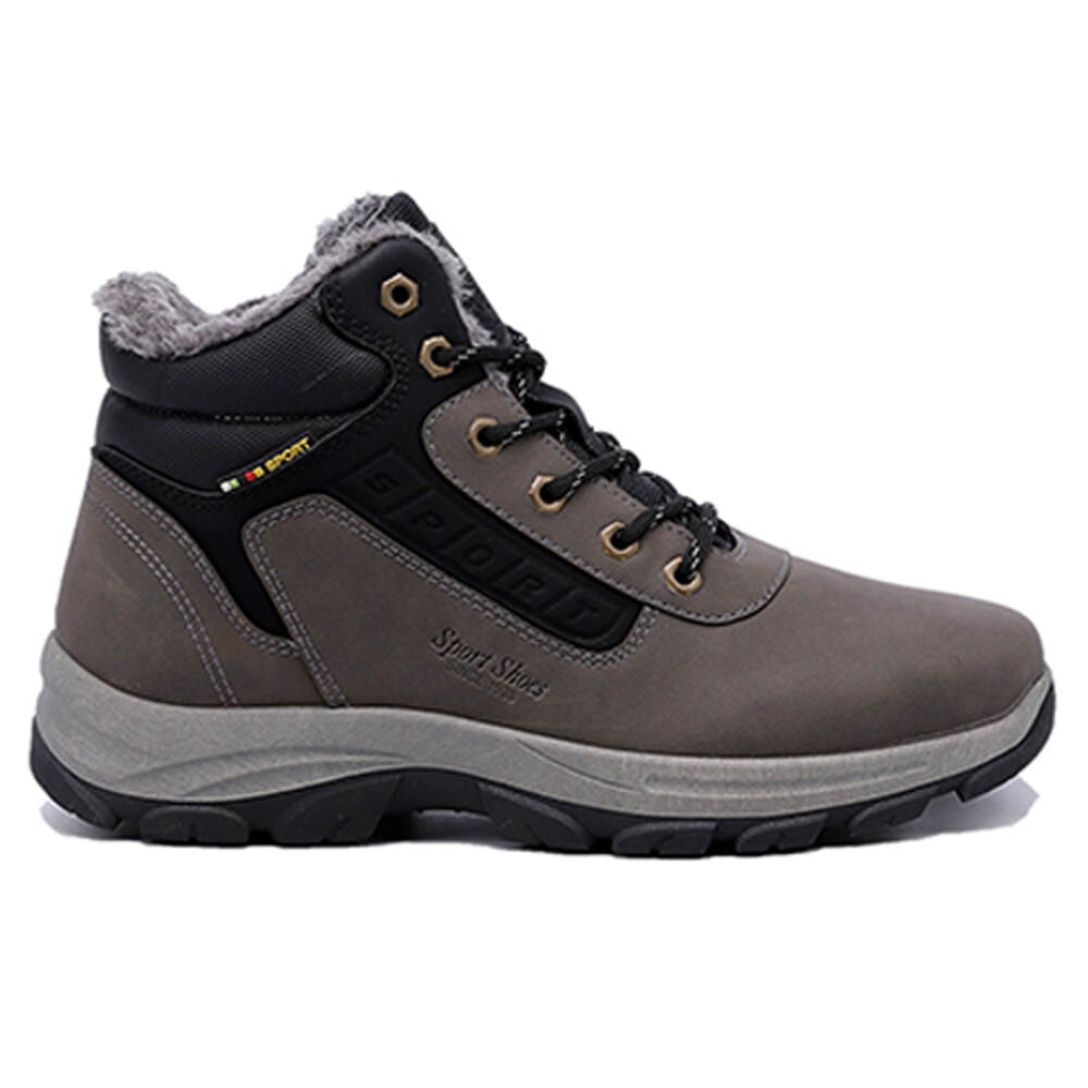 Men's Waterproof Hiking Boots Anti-Slip Outdoor Hiking Shoes Mid Top Ankle Boot Genuine Leather Snow Boots For Men