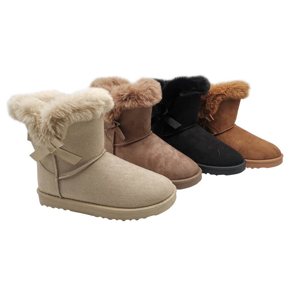 custom logo ladies brown winter women shoes sheepskin snow boots