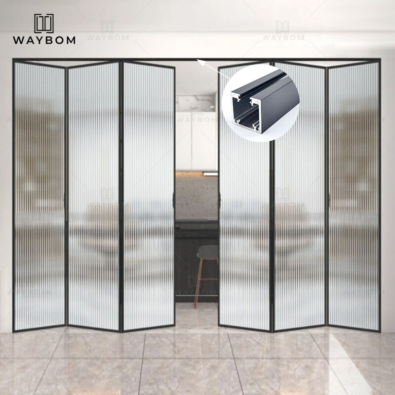 Modern Glass Aluminum Alloy Bifold Doors Customized OEM Easy Installation Aluminum Sliding Folding Door Price Extruded Profiles