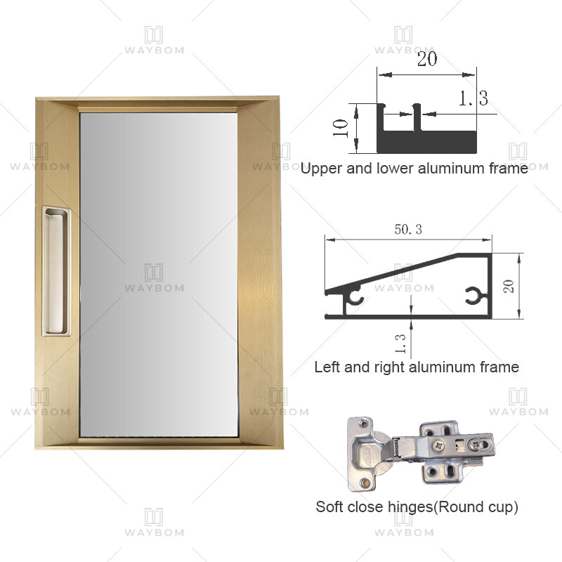 Boloni aluminum framed Cabinet door Profile Aluminum wardrobe glass door kitchen cabinet aluminum frame