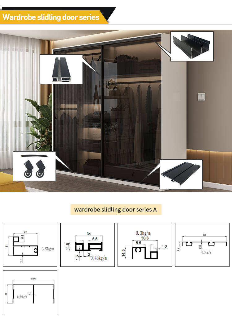New design Wardrobe Closet Sliding Glass Door Aluminium Profile Sliding ...